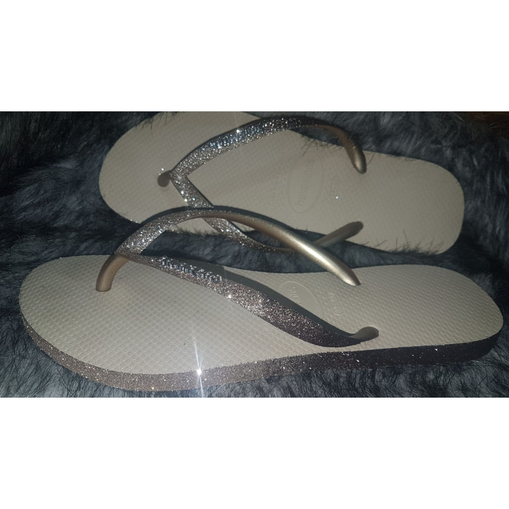Chinelo Havaianas Slim sparkle Glitter na Correia e Lateral Original em Oferta na Shopee