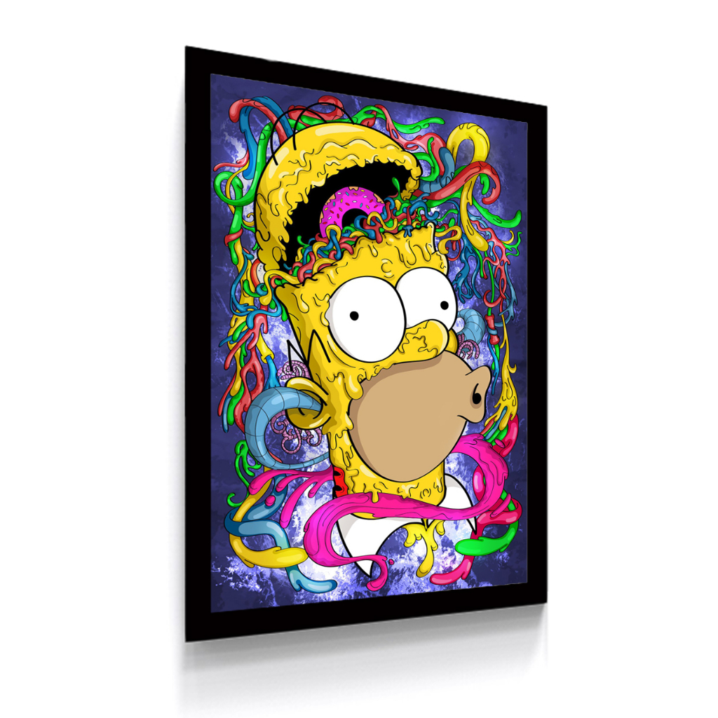 Quadro Poster Simpsons Psicodelic Arte Imagine Homer Tamanho 30x42cm