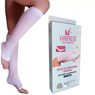 Meia 3/4 Compressão Antitrombo Antiembolismo Ponteira Aberta Para Cirurgias e Uso Diário em Oferta na Shopee