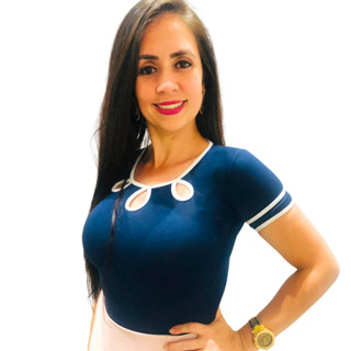 Blusa Feminina Manga Curta Básica com Detalhes de Gota