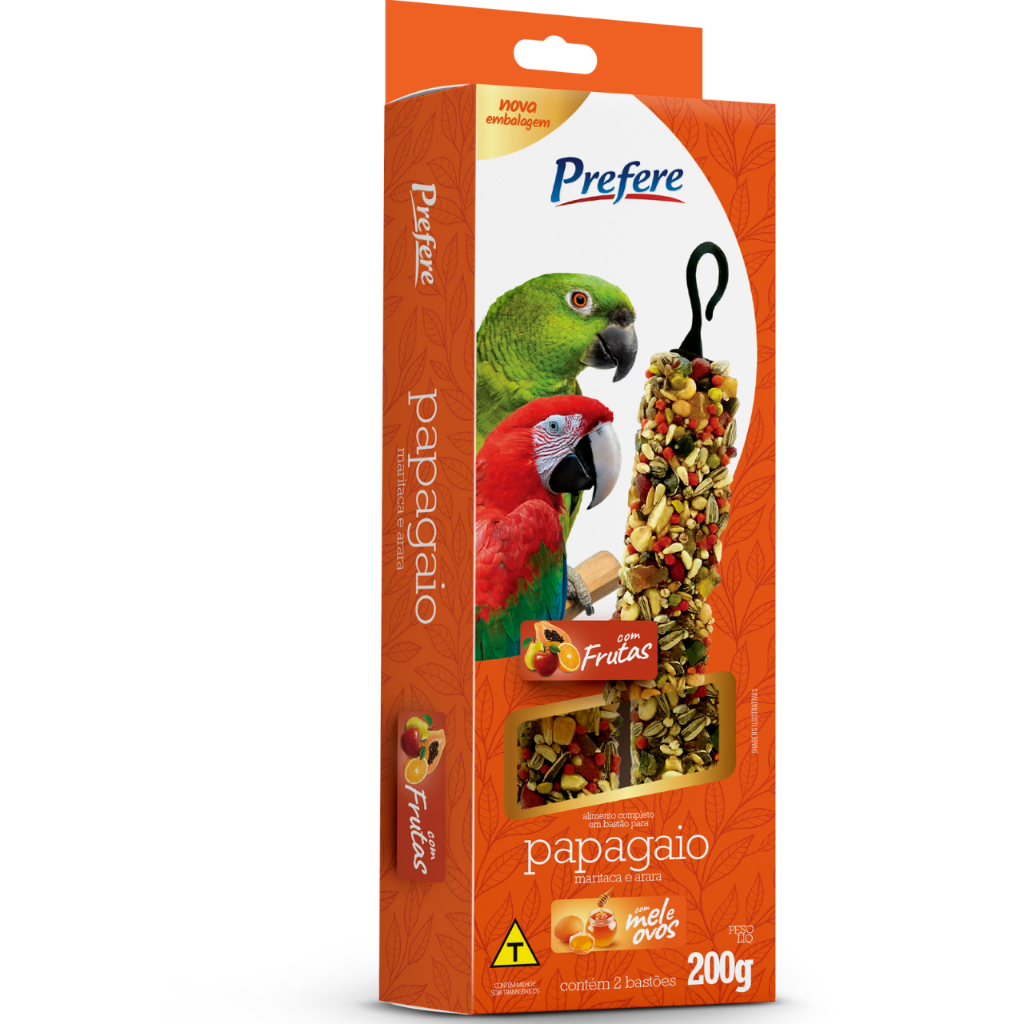Bastão  Papagaio Frutas 2 unds -200g Prefere