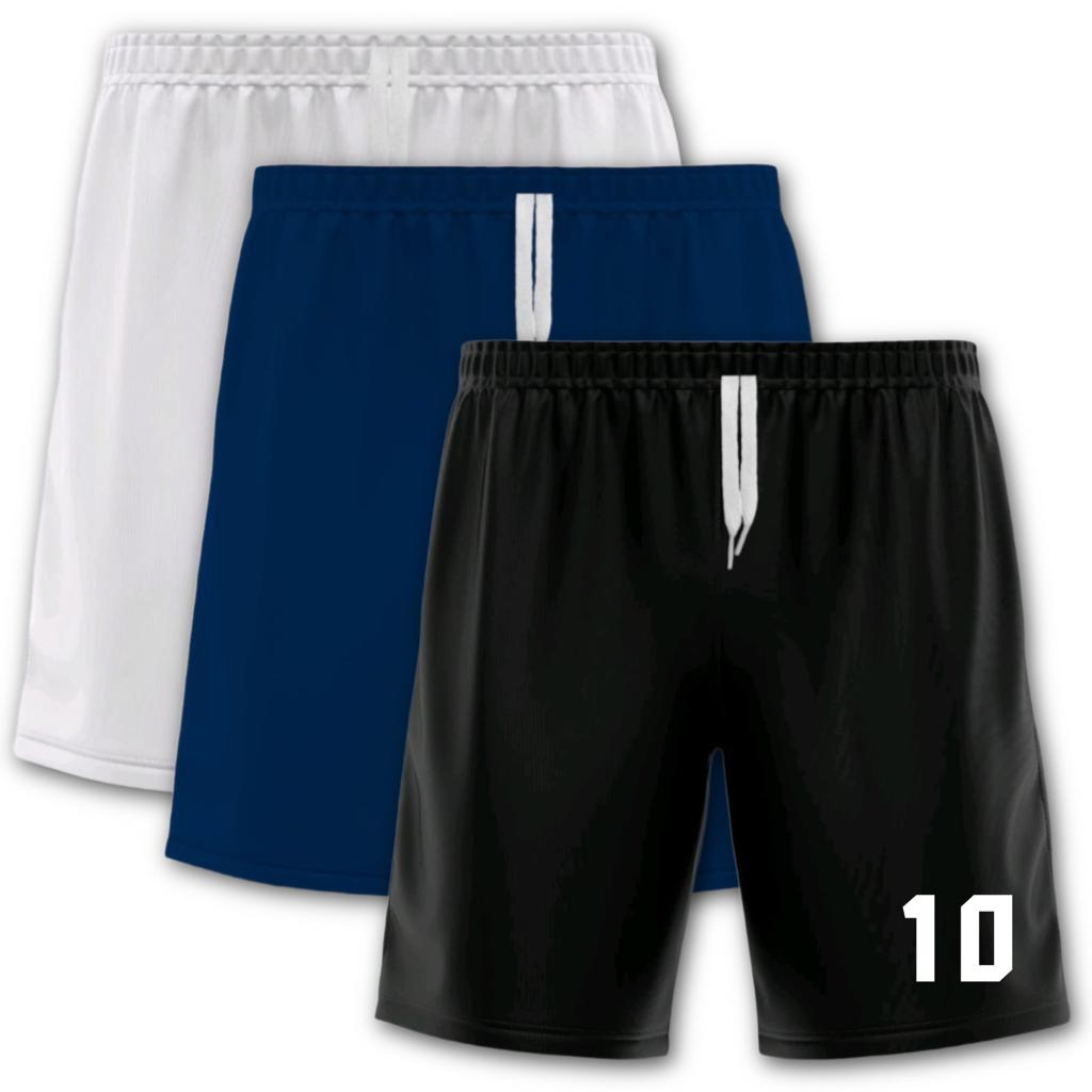 Kit com 3 Bermudas Shorts de Futebol Dry Fit Com Numeração 10 Masculino em Oferta na Shopee