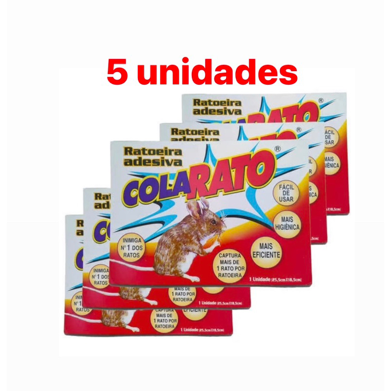 Kit com 5 Ratoeiras adesiva cola rato e insetos e baratas