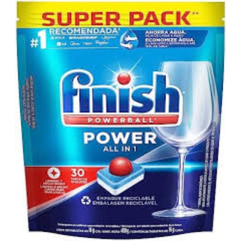 Finish Power 30 tabletes detergente para máquina lava louças