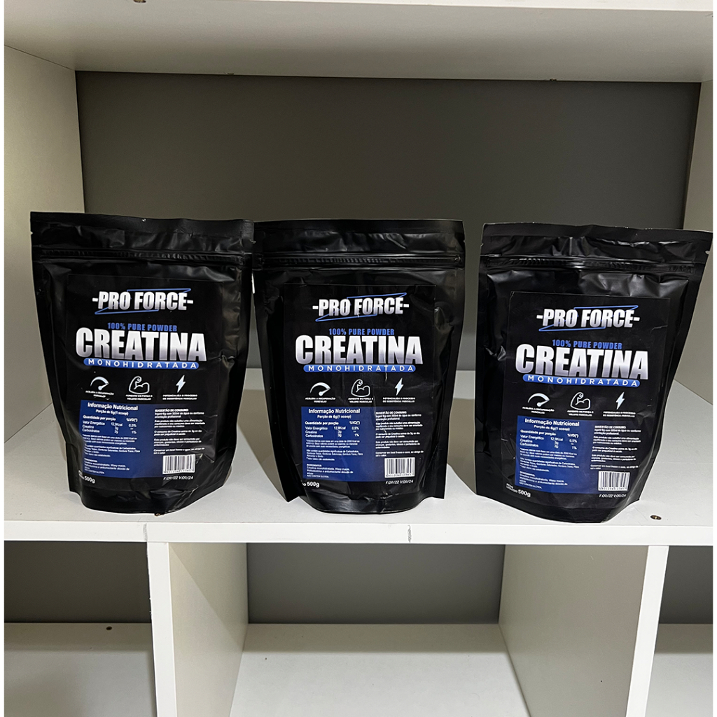 KIT 3 Creatina Monohidratada 500g - 100% Pura Importada