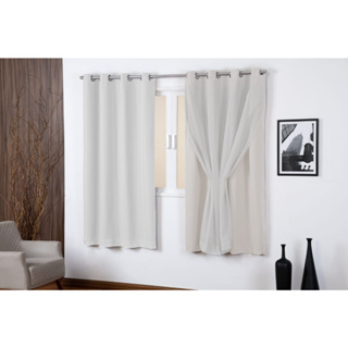 Cortina Blackout Com Voil Em Tecido Para Janela 2.50x1.40 Sala Quarto em Oferta na Shopee