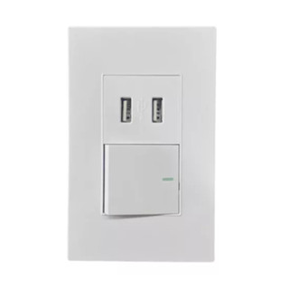 Interruptor Simples Com 2 Entradas USB De Parede Bivolt SU-M12 Envio Imediato em Oferta na Shopee