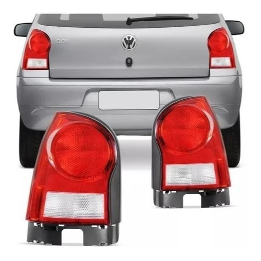 Lanterna Tras Gol G4 2005 2006 2007 08 09 10 11 12 13 e 2014 Cristal Carcaça preta 1° Linha