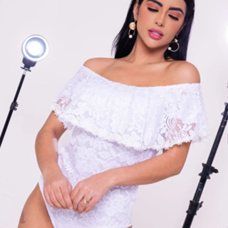 Body De Renda Ciganinha Ombro A Ombro