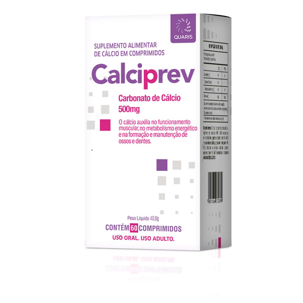 Carbonato De Cálcio Calciprev 500mg 60 comprimidos