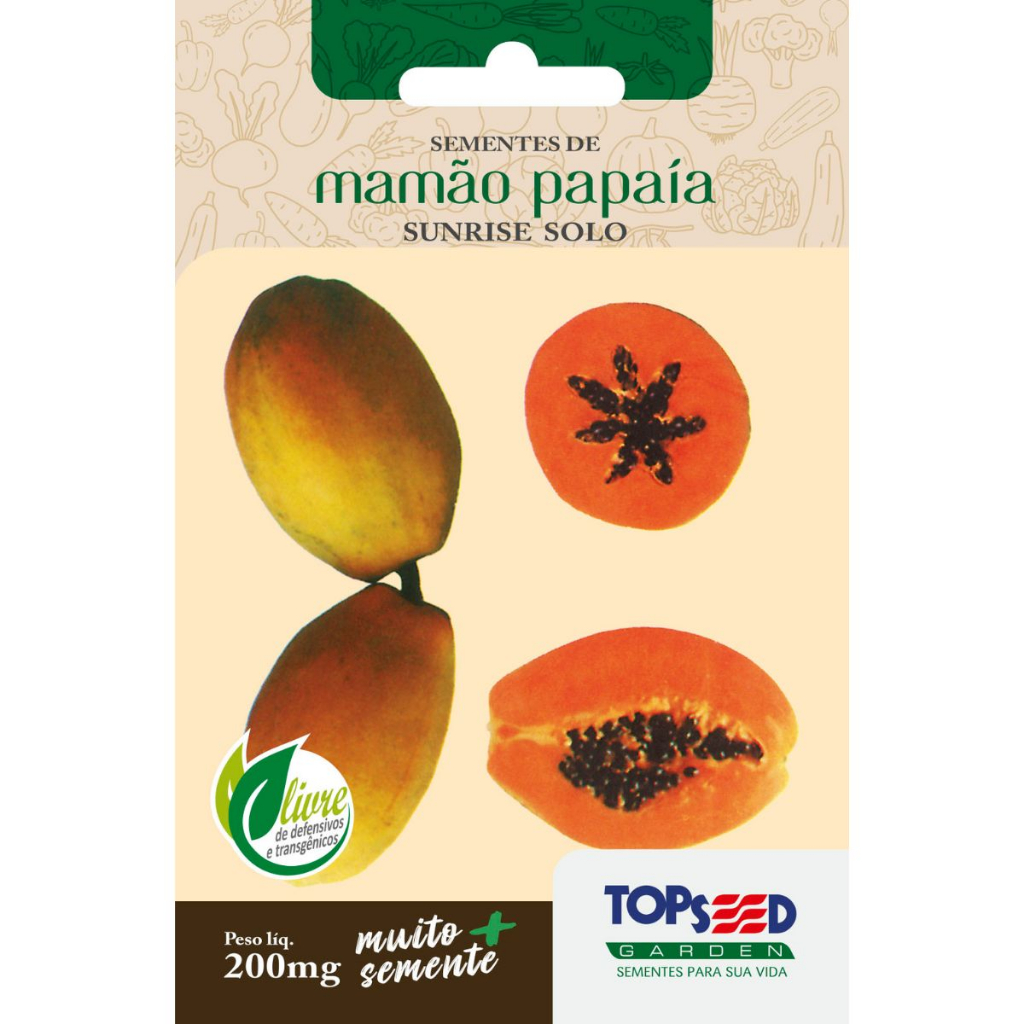 Sementes de Mamão Sunrise Solo - Topseed Linha Tradicional