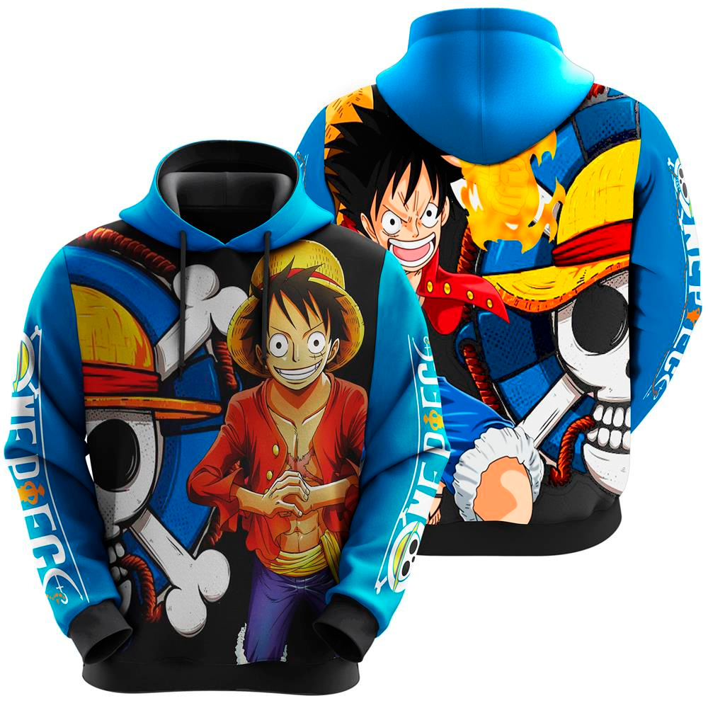 BLUSA MOLETON SERIE ONE PIECE EM SUBLIMAÇÃO 3D ADULTO E INFANTIL