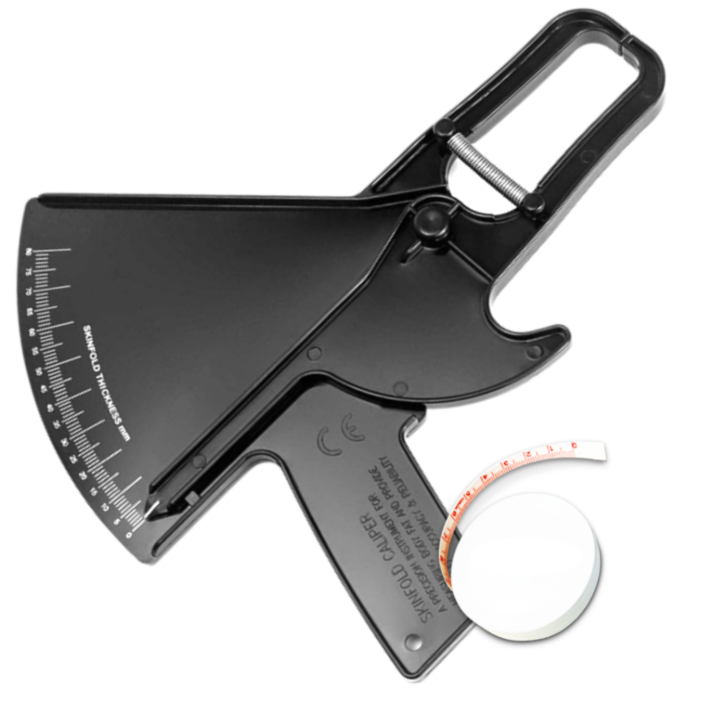 Adipômetro Clínico Preto Profissional Avaliação Física + Trena Corporal e Vídeo Aulas