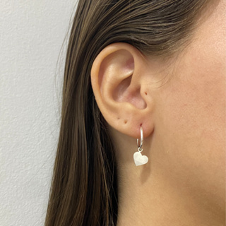 Argola Fio Liso De Prata 925 Com Pingente Coração Liso em Oferta na Shopee
