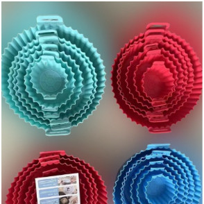 Kit C/6 Formas de Silicone Para Air fryer Tamanho variados Reutilizável Protetor Assadeir…