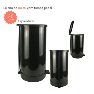Cesto de Lixo Lixeira Pedal de Banheiro Cozinha 30 Litros Moderna Decorativa