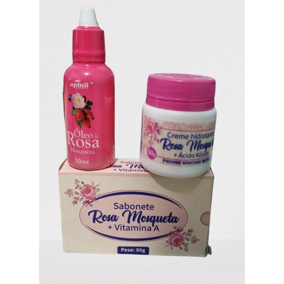 leo de Rosa Mosqueta puro 30ml (clareador de manchas/rugas/estrias/hidratante/previne estrias na gravidez)-3 itens