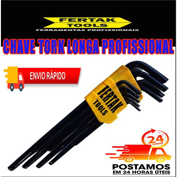 JOGO DE CHAVE TORK LONGA PROFISSIONAL FERTK COM FURO NO MEIO em Oferta na Shopee