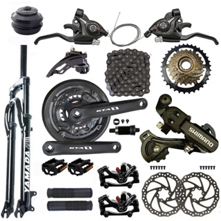 Kit Bike Aro 29 Suspensão Freios Disco Pedivela Catraca Cambio Shimano em Oferta na Shopee