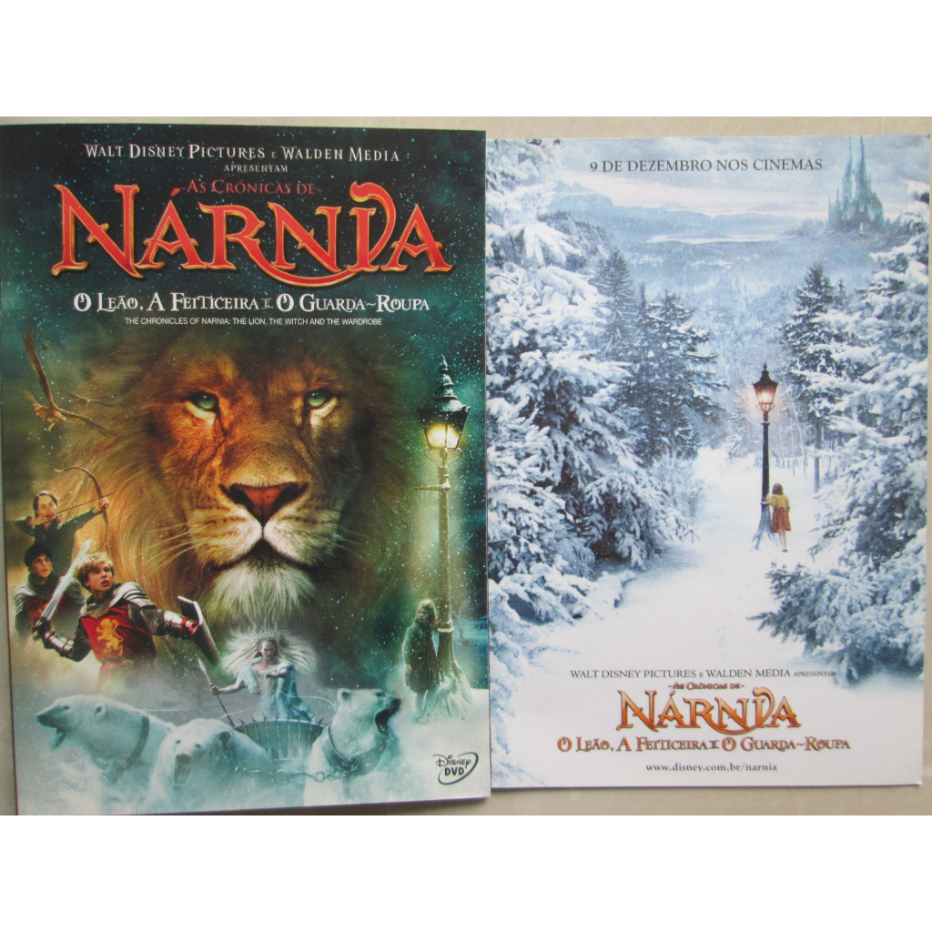 DVD - NÁRNIA / As Crônicas De Nárnia / O Leão, A Feiticeira E O Guarda - Roupa / Walt Disney / Com Encarte De 4 Paginas / Midia Do DVD Impecável
