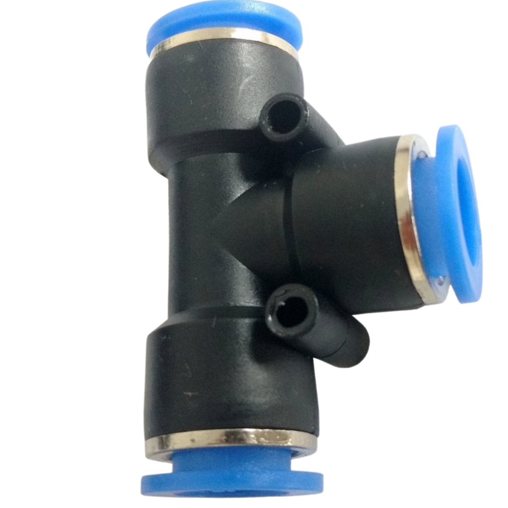 10 PEÇAS - Conexão pneumática União Emenda Tee - Engate rapido - Tubo 4mm