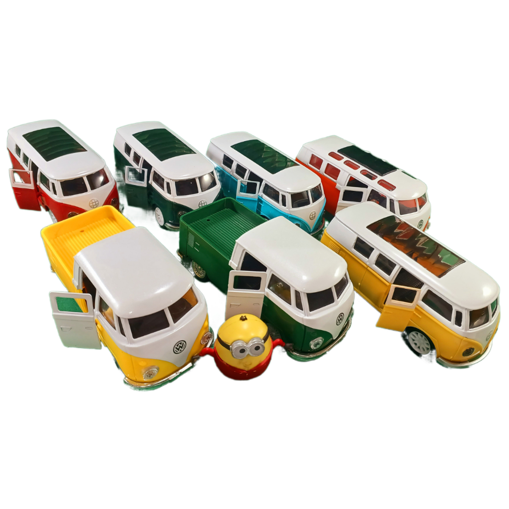 Miniatura de Kombi a Fricção Várias cores e Modelos Furgão e Carroceria