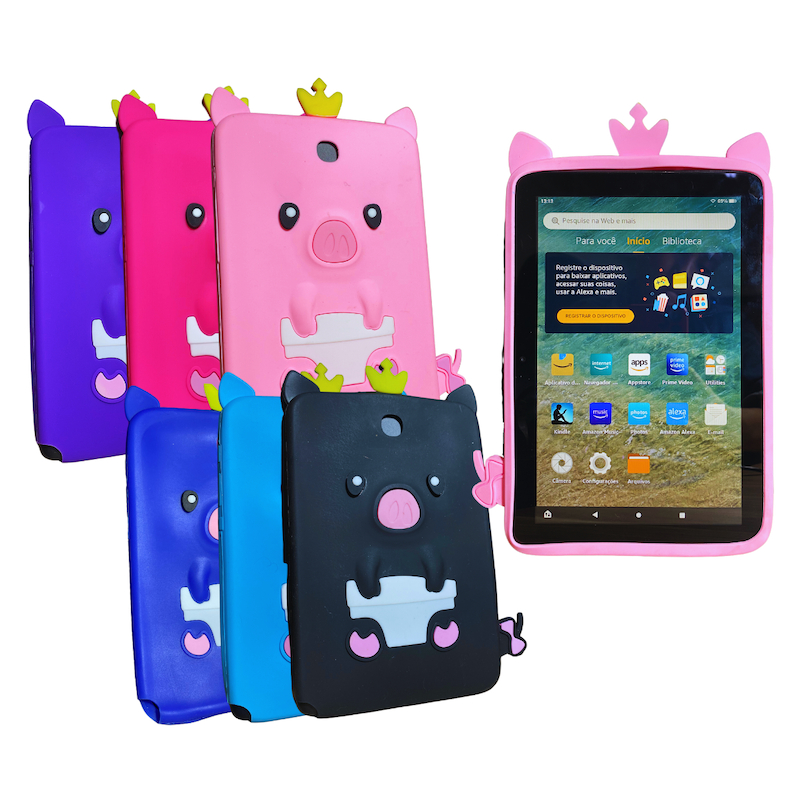 Case Capa Emborrachada Infantil P/ Tablet De 8 Polegadas Adaptável p/ Fire HD8