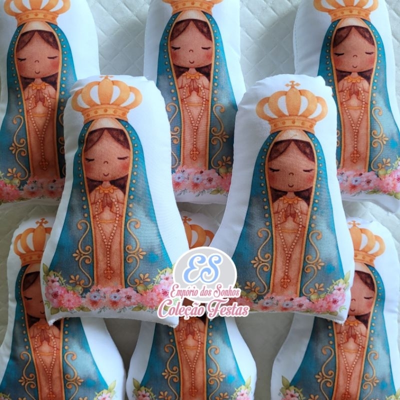 almofadas Nossa senhora Aparecida aquarela personalizadas 15cm  para lembrancinha de aniversário batizado