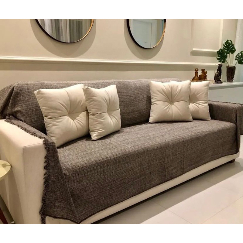 Kit 2x Manta Pra Sofá Gigantes Tipo Capa 100% Algodão Grande 2,40 x 1,80 Proteção Decoração