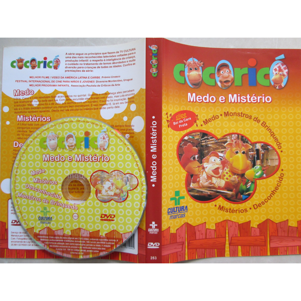 DVD - COCORICÓ / Medo E Mistério / Medo * Monstros De Brinquedo * Mistérios * Desconhecido/Estojo Transparente/DVD Impec