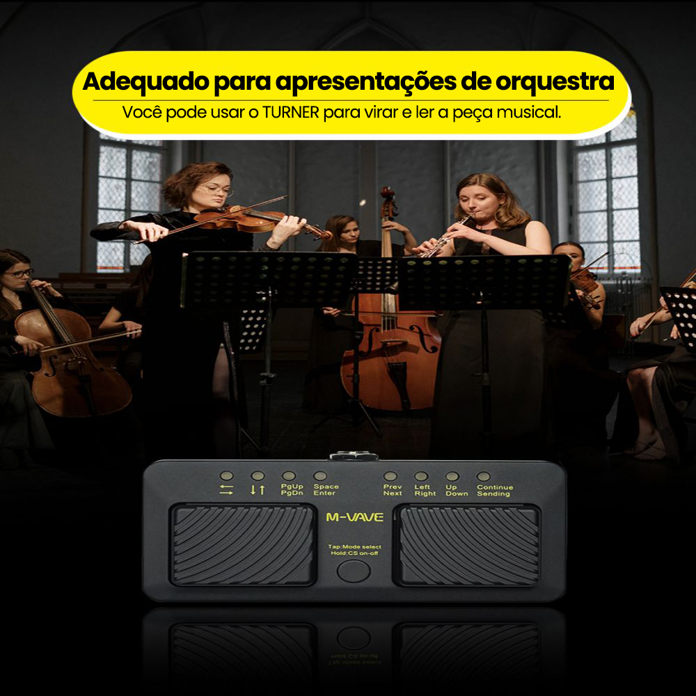 M-VAVE CUBE TURNER PRO Página Bluetooth Turner Silencioso Pedal de Pé USB Recarregável Instrumento Musical Tablet
