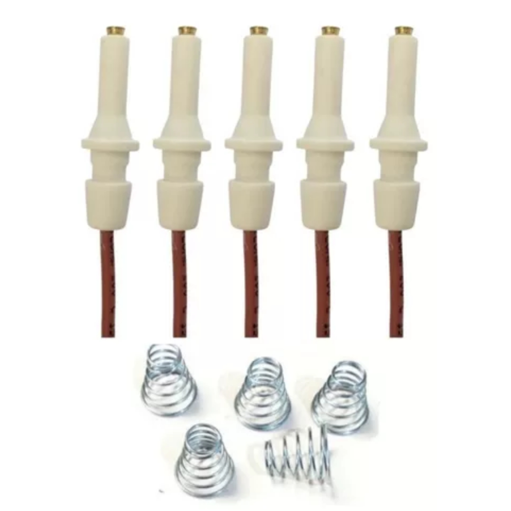 Kit 5 Velas + Molas Fogão Esmaltec Caribe Glass Polo Fino