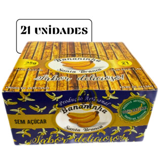 Bananinha Santa Branca Display c/ 21 unidades - Doce de Banana Sem Açucar / Com Açucar