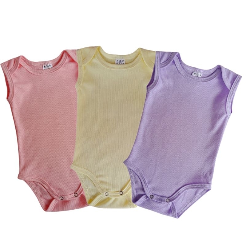 kit 3 regata body bebe malha canelada em Oferta na Shopee