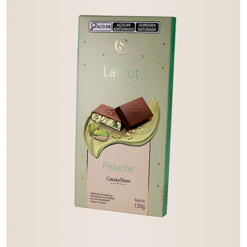 Tablete Lanut Pistache 130g Cacau Show em Oferta na Shopee