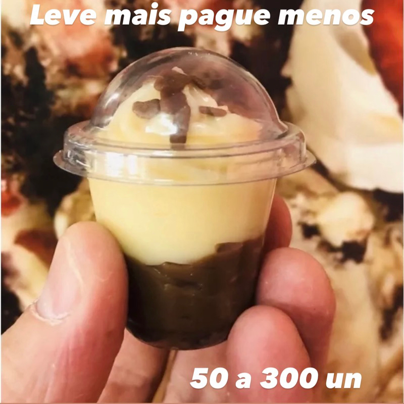 KIT 50~300 Mini Copinho brigadeiro 25 ml PET Flip - Pets