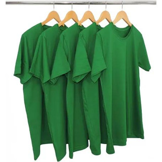 Kit 5 Camisetas Unissex Manga curta 100% Poliéster Verde Bandeira lisa