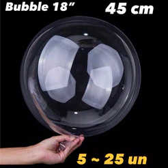 KIT Bubble Balão Transparente Bobo 18" 45 Cm (CHOCO)