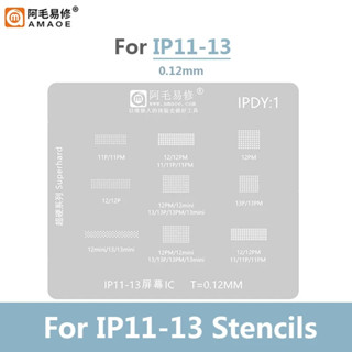 Amaoe IPDY1 BGA Reballing Stencil Modelo Para IPhone 11 13 12 Pro Max Mini 11 Pro 12Pro 13Pro Max Tela LCD IC Ferramentas de Reparo