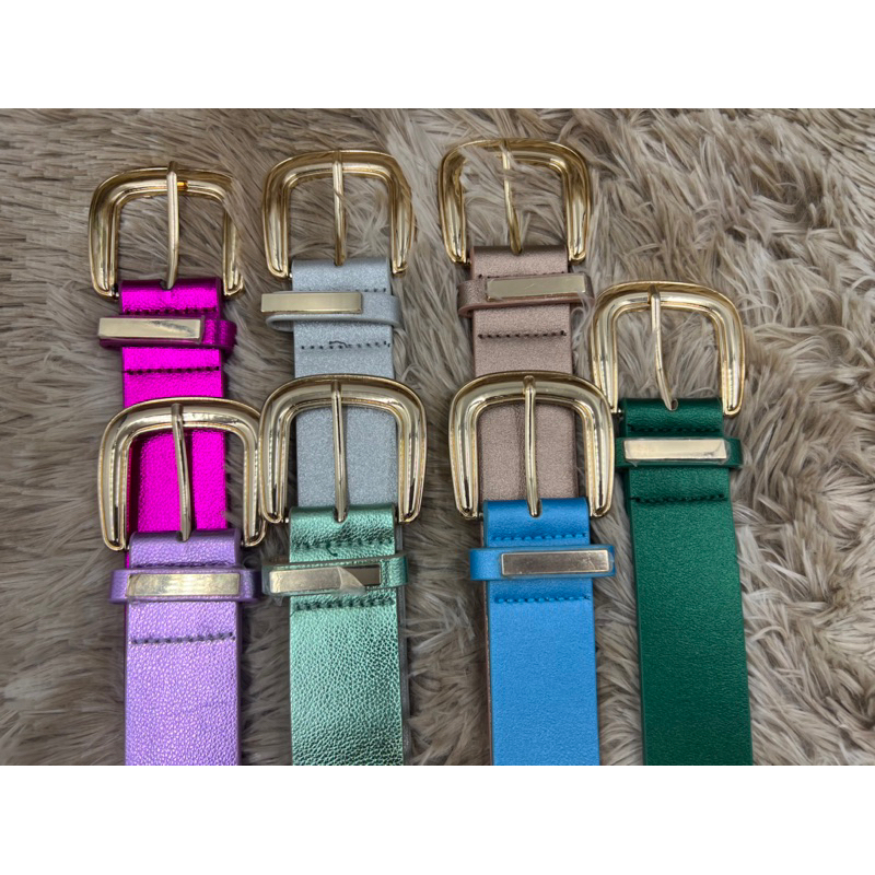 cinto feminino colorido metalizado F71