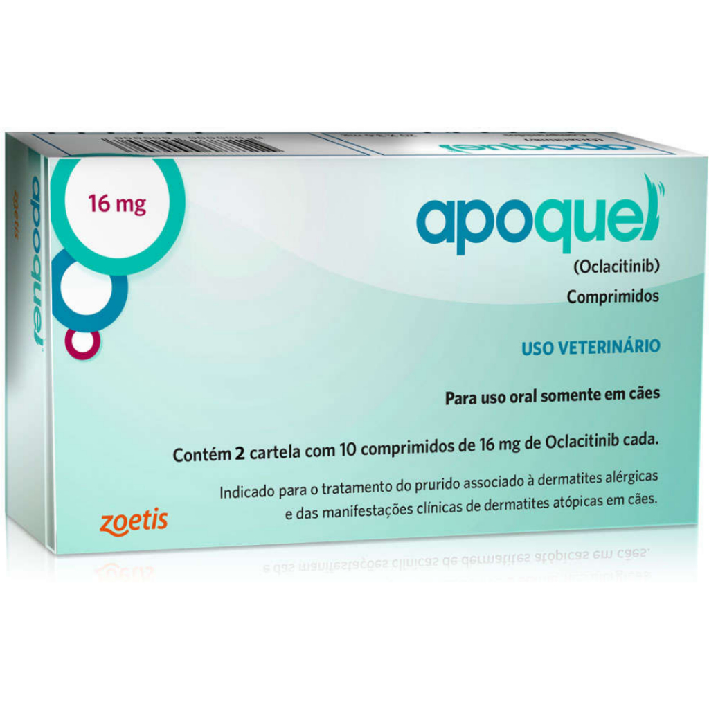 Apoquel 16 mg Trata Dermatite Alérgica P/ Cães 20 Comprimidos em Oferta na Shopee