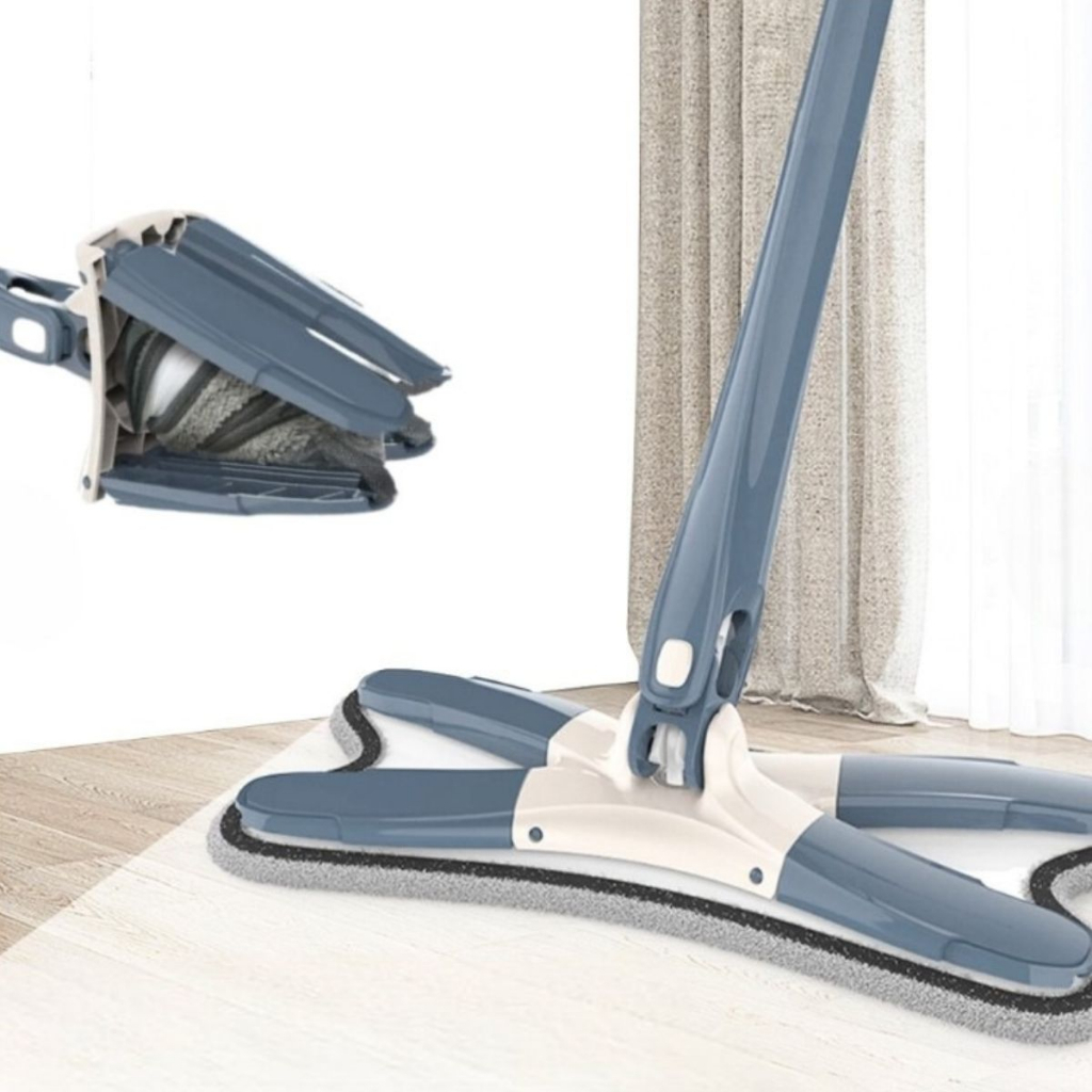 Esfregão Giratório Lava E Seca Torção Microfibra Multiuso Limpeza de Piso Cozinha Limpa Rodo Mágico 360° Com Refil