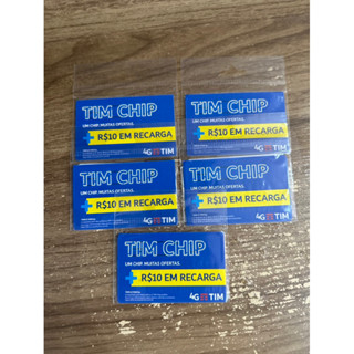 Kit 5 unidades chip tim COM CRÉDITO de 10,00 e plano semanal incluso com + 6 benefícios