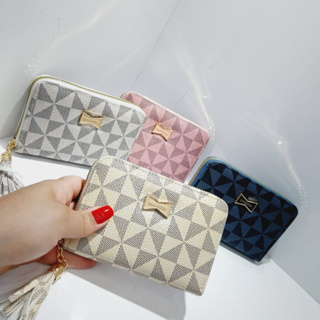 Carteira Feminina Quadriculada com Chaveiro Franjada-4264 em Oferta na Shopee