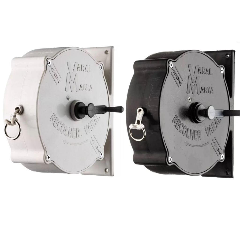 Varal Recolhível Parede 30m Resistente Ao Sol e Chuva + 10 Pregadores + Kit Instalar em Oferta na Shopee