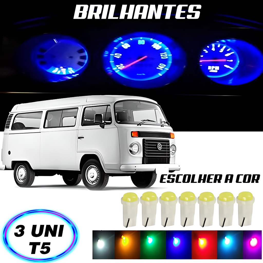 Lâmpada T5 Pinguinho Painel Kombi 3 Peças em Oferta na Shopee