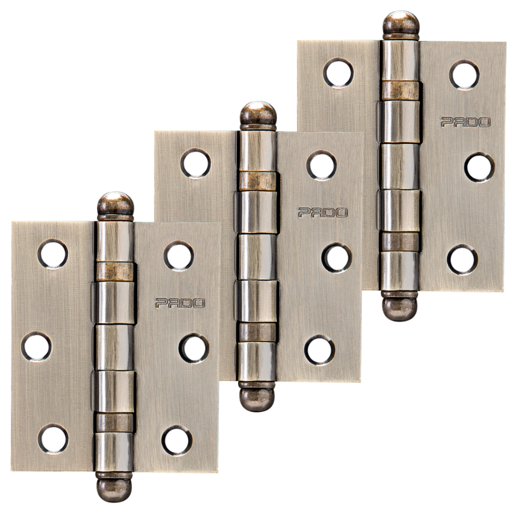 Dobradiça Porta 3025 Rolamento Bronze Oxidado Antiquete Pado Cartela C/ 3 Pçs