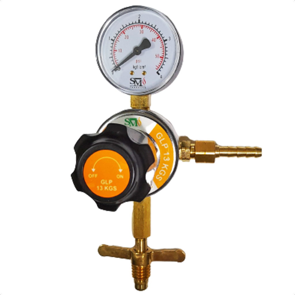 Regulador de Pressão Manômetro Válvula GLP 13 Kg Modelo 200 SM Indústria
