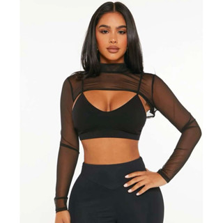 Cropped Tule arrastão