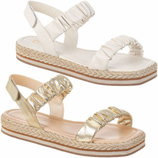 Sandalia Feminina Flatform Rasteira Com Tiras Fofas Gorgurão Detalhe Confortável Papete Original Promoção Gigil